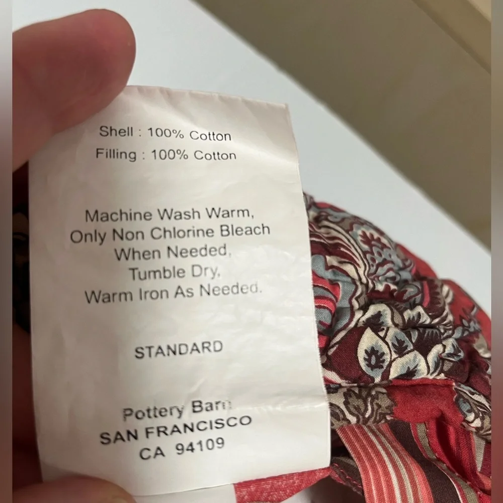 Pottery barn standard pillow sham